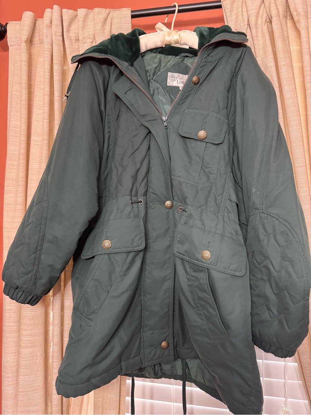 Gallery Dark Green Quilted Utility Parka with Hood